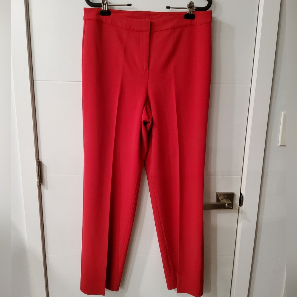 St John High Waist Straight Leg Red Pants Size 8